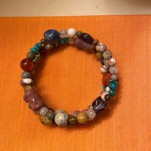 Jay King coil wrap multi semi precious stones bracelet. Perfect condition.